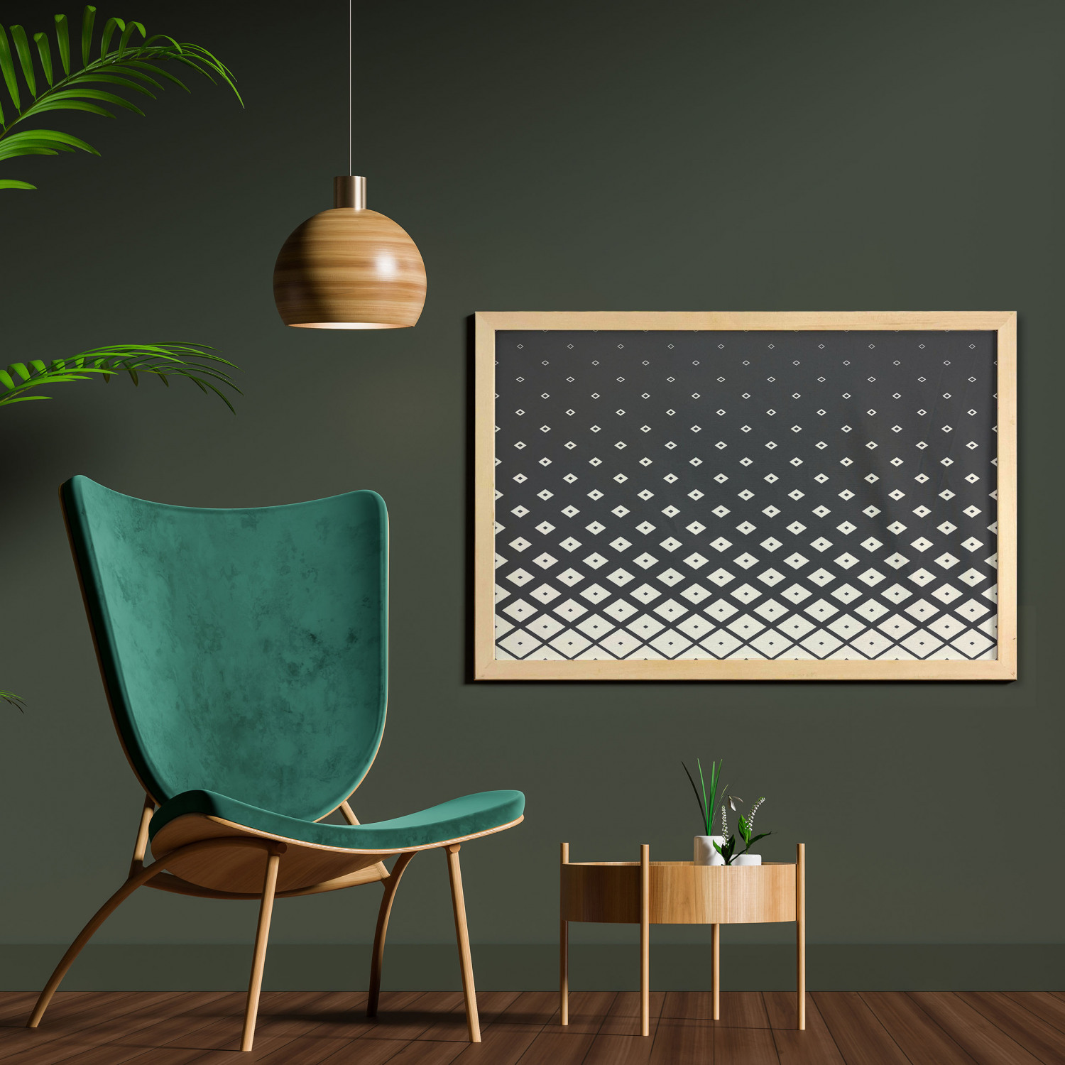 Ambesonne Geometric Motif Wall Art with Wide Frame for Bathrooms Living Room - Picture 93 of 123