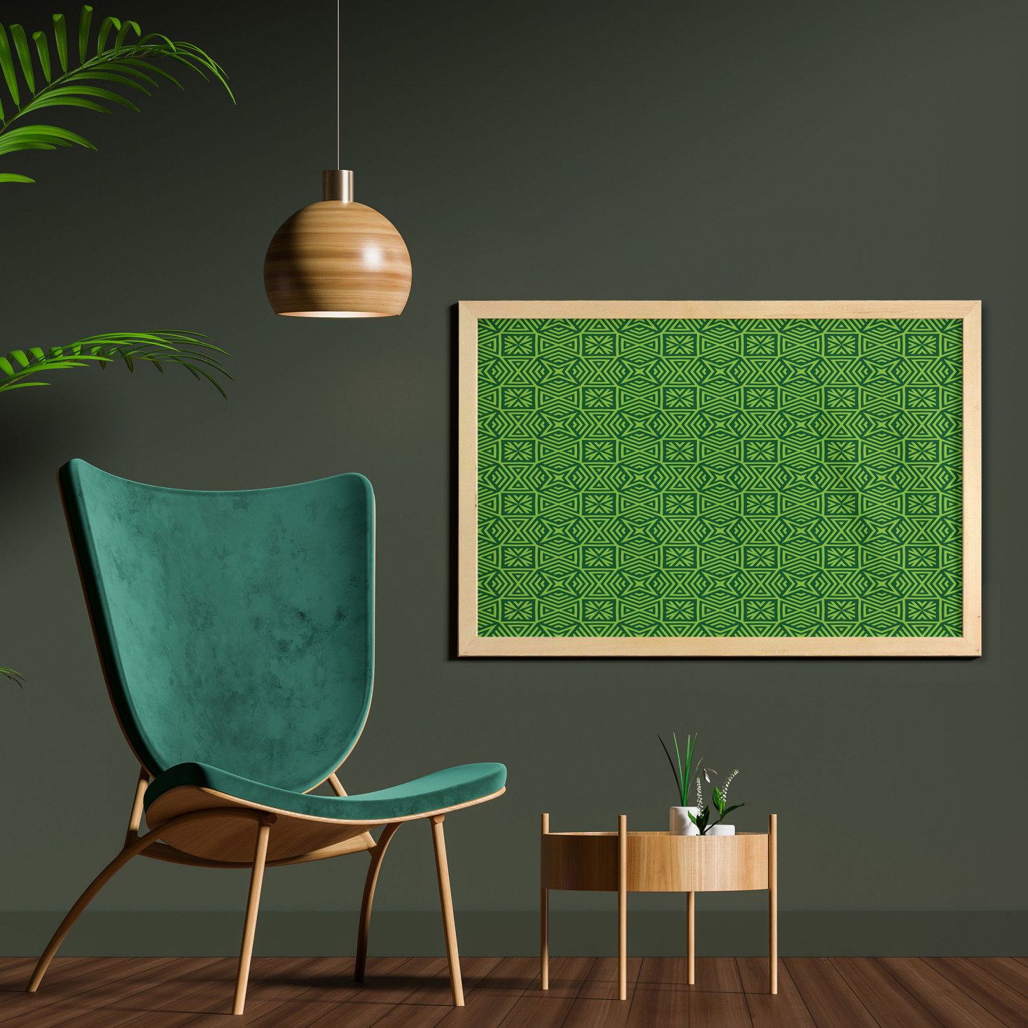 Ambesonne Geometric Motif Wall Art with Wide Frame for Bathrooms Living Room - Picture 111 of 123