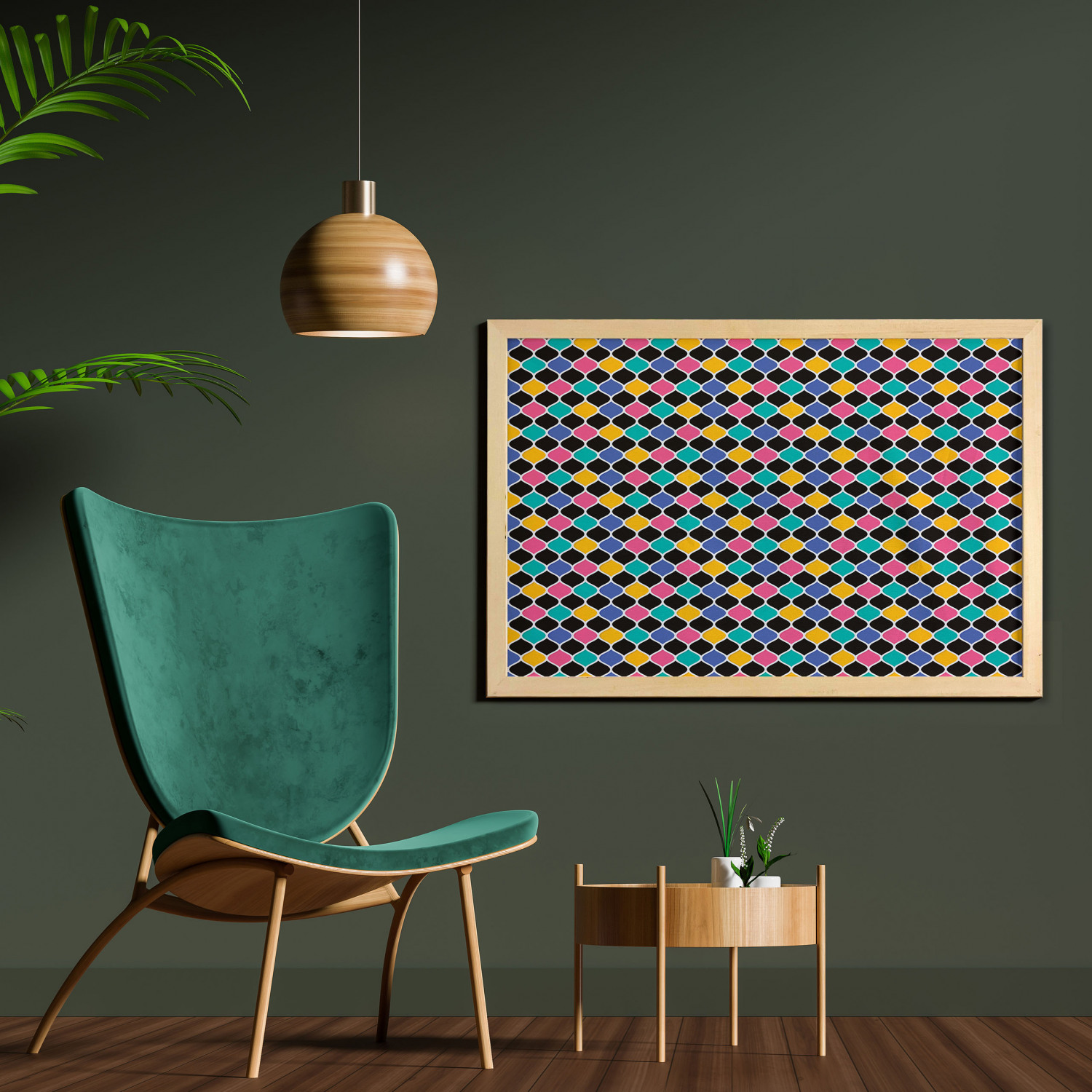 Ambesonne Geometric Motif Wall Art with Wide Frame for Bathrooms Living Room - Picture 61 of 123