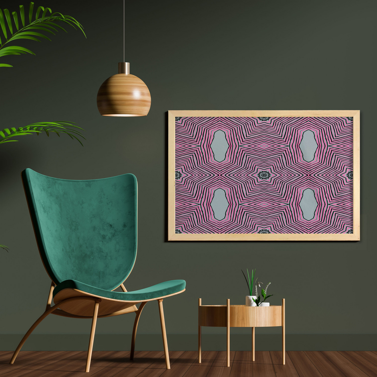 Ambesonne Geometric Motif Wall Art with Wide Frame for Bathrooms Living Room - Picture 59 of 123