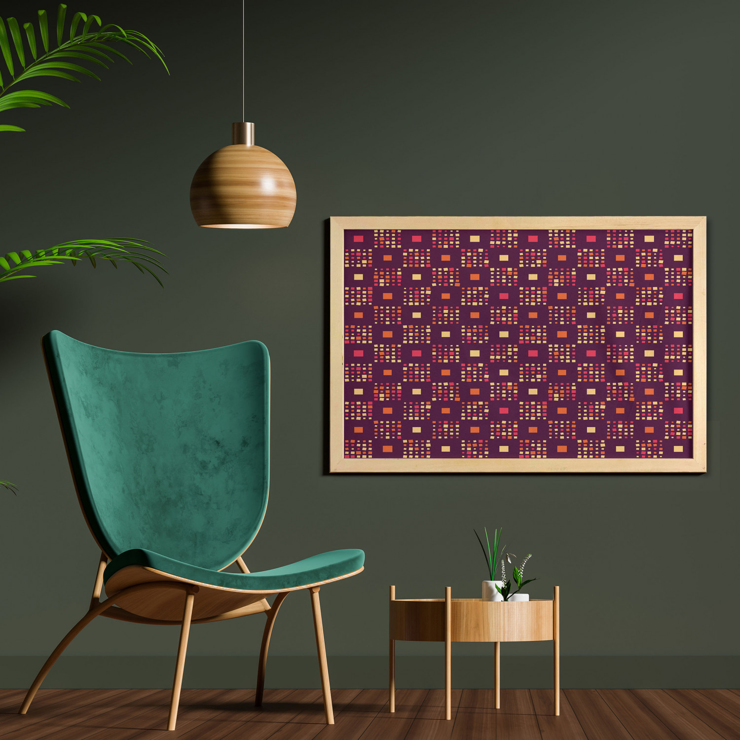 Ambesonne Geometric Motif Wall Art with Wide Frame for Bathrooms Living Room - Picture 121 of 123