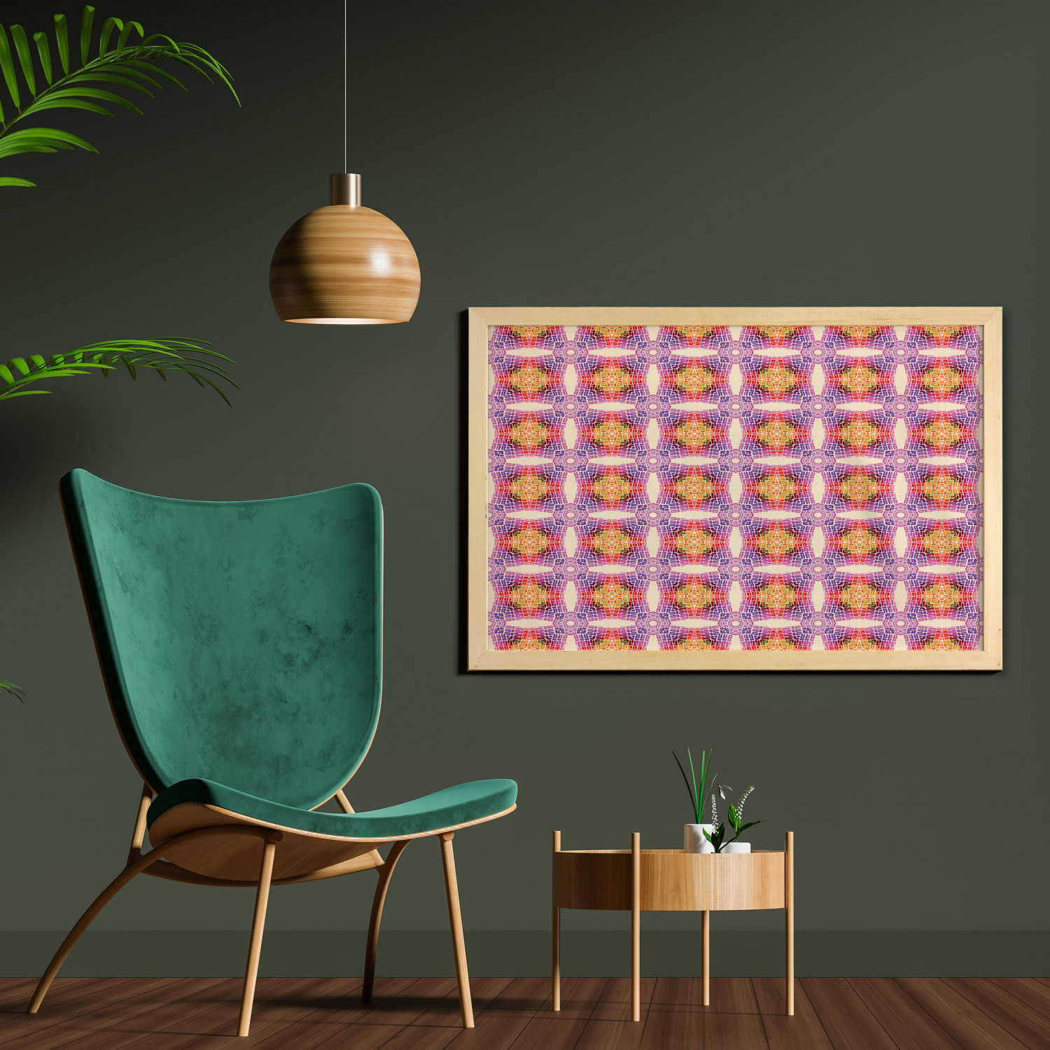 Ambesonne Geometric Motif Wall Art with Wide Frame for Bathrooms Living Room - Picture 79 of 123