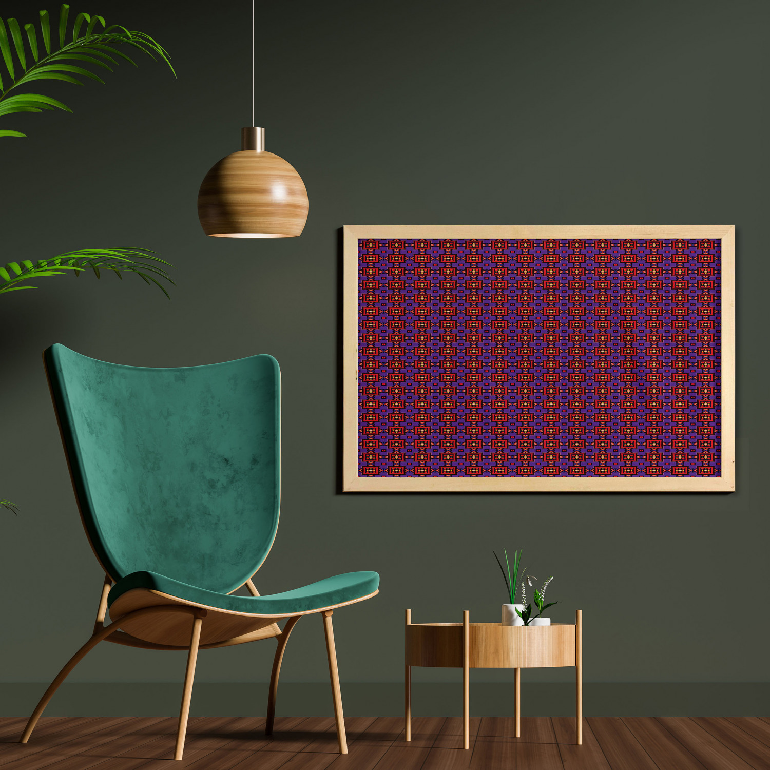 Ambesonne Geometric Motif Wall Art with Wide Frame for Bathrooms Living Room - Picture 103 of 123