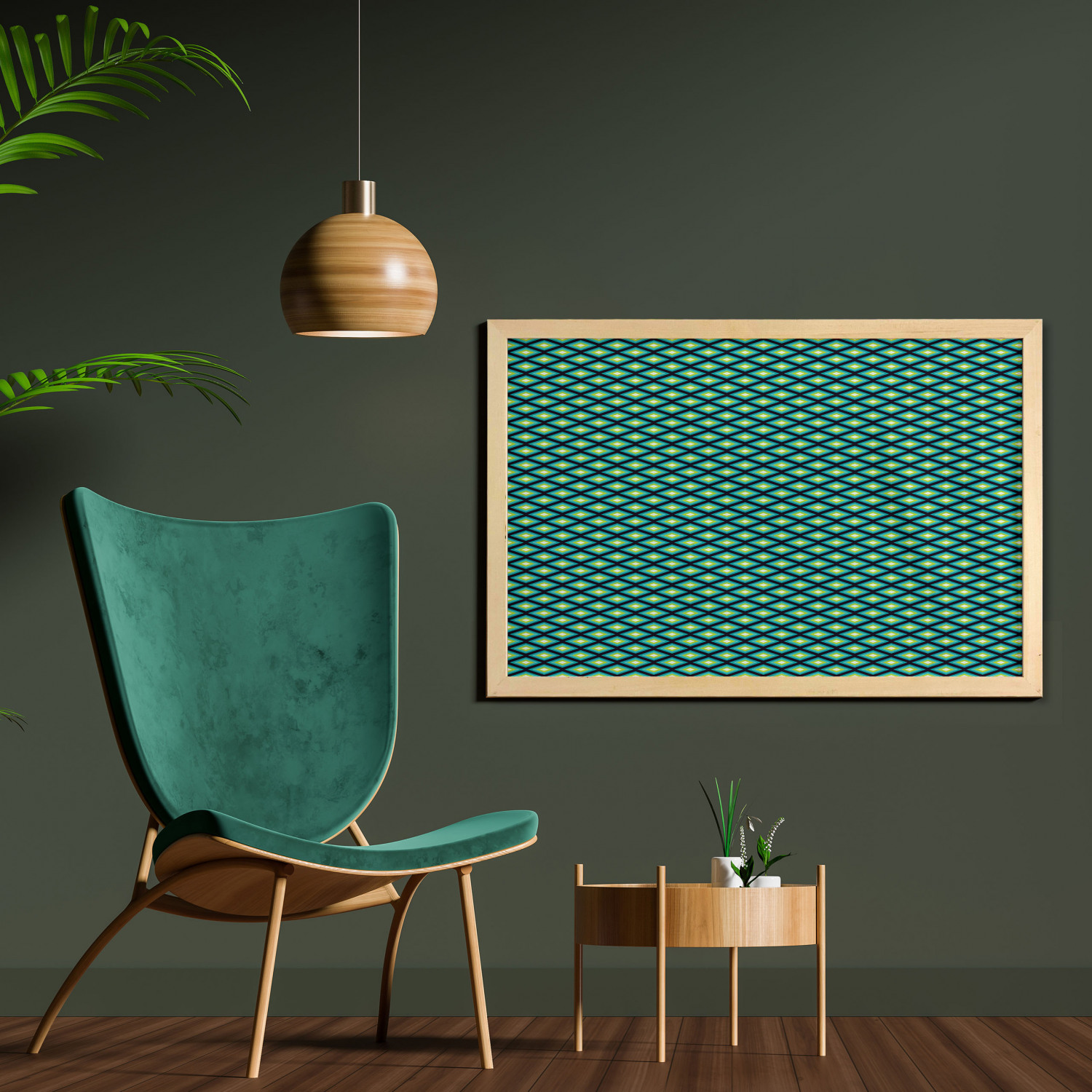 Ambesonne Geometric Motif Wall Art with Wide Frame for Bathrooms Living Room - Picture 5 of 123