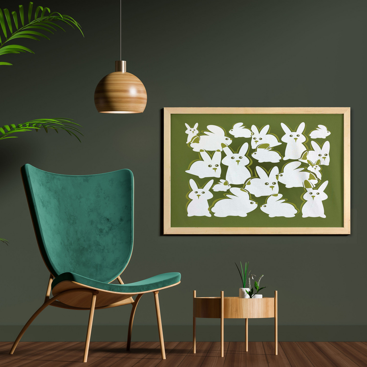 Ambesonne Bunny Wall Art with Wide Frame for Bathrooms Living Room - Picture 53 of 123