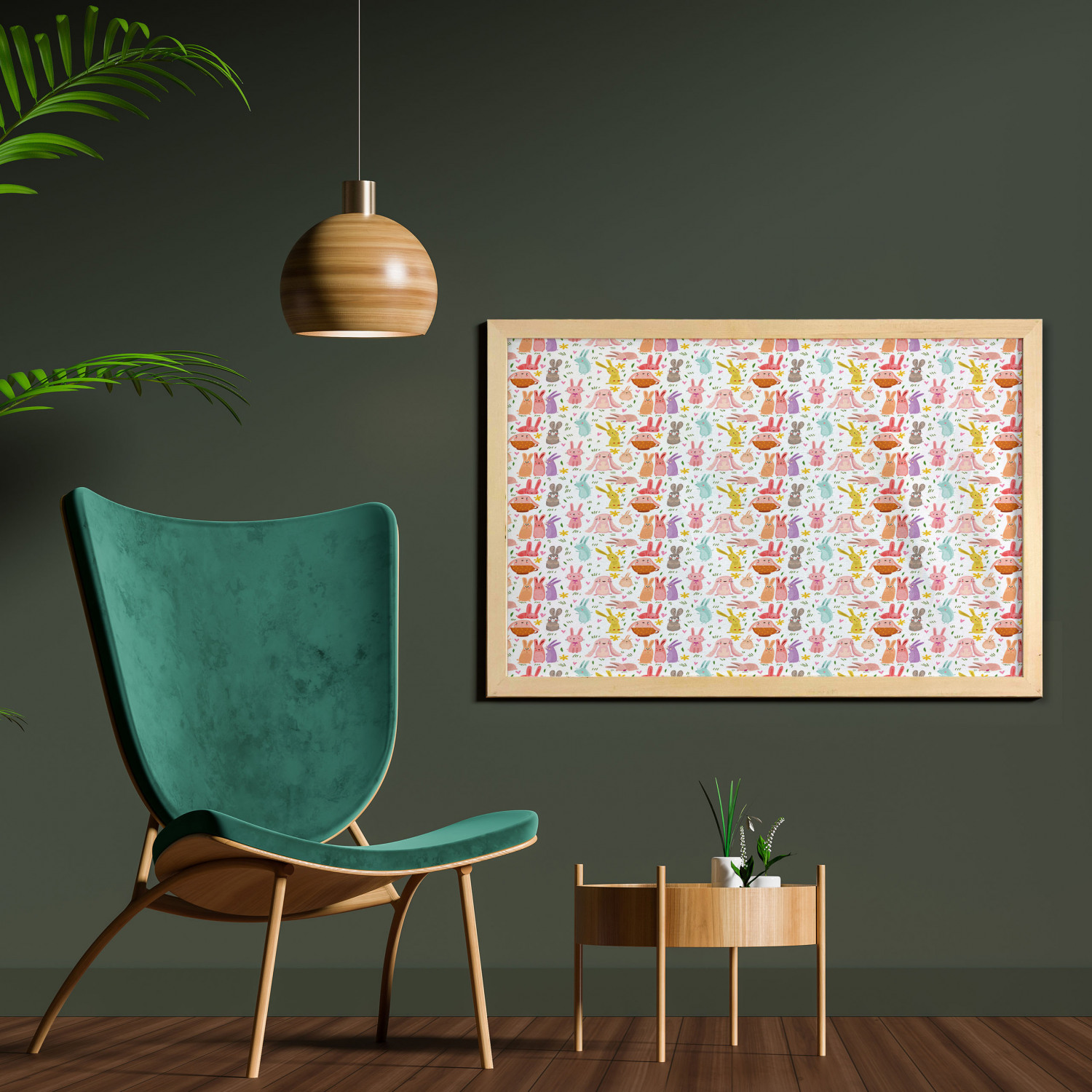 Ambesonne Bunny Wall Art with Wide Frame for Bathrooms Living Room - Picture 31 of 123