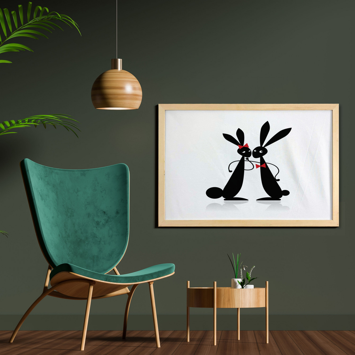 Ambesonne Bunny Wall Art with Wide Frame for Bathrooms Living Room - Picture 37 of 123