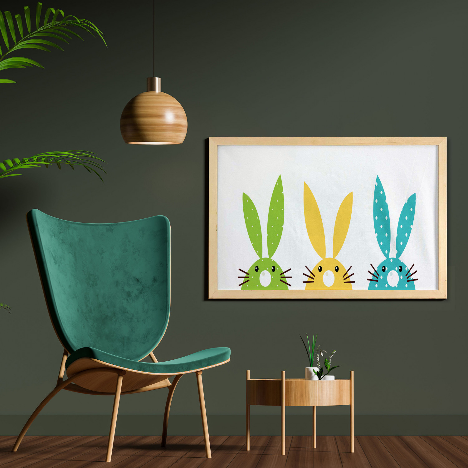 Ambesonne Bunny Wall Art with Wide Frame for Bathrooms Living Room - Picture 29 of 123