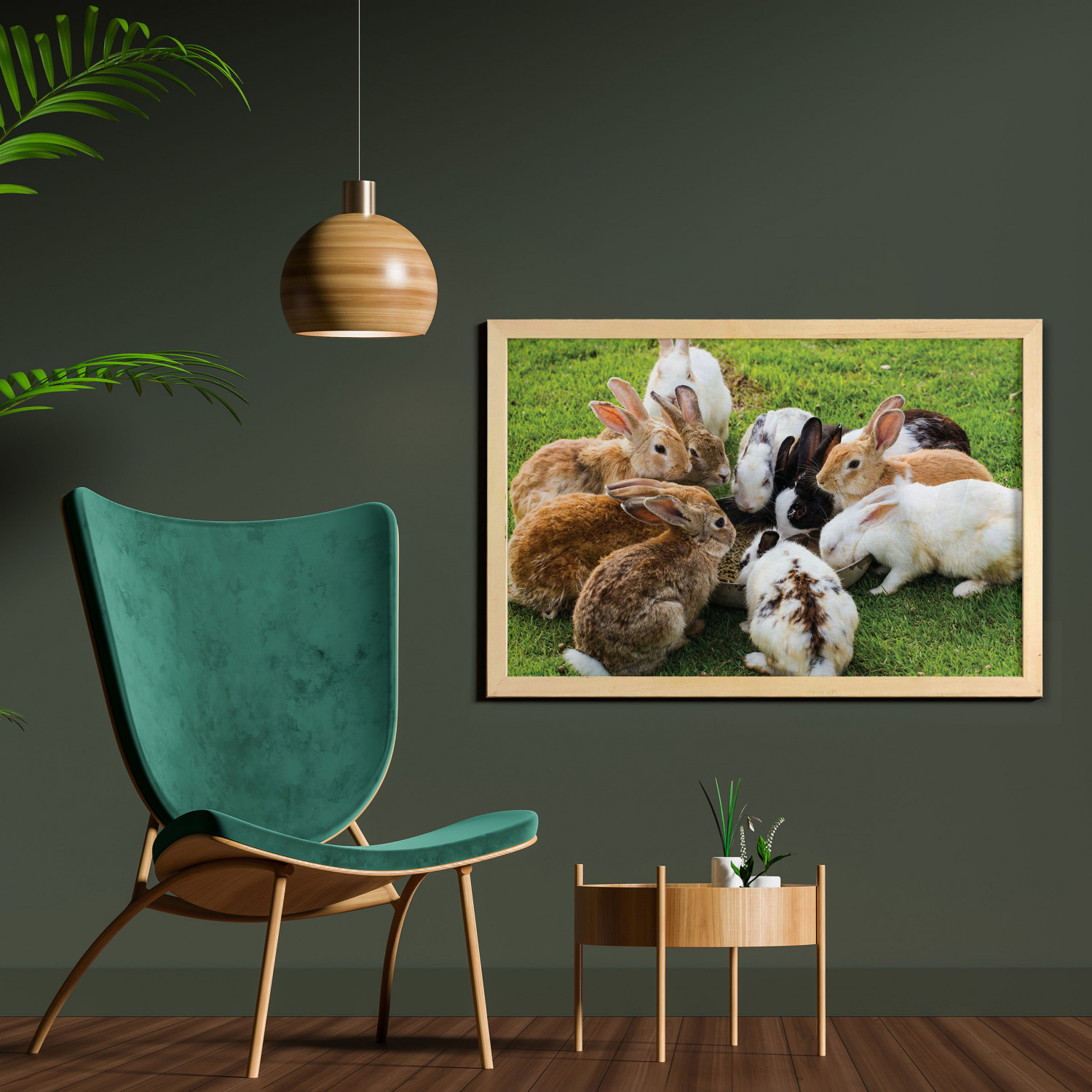 Ambesonne Bunny Wall Art with Wide Frame for Bathrooms Living Room - Picture 97 of 123