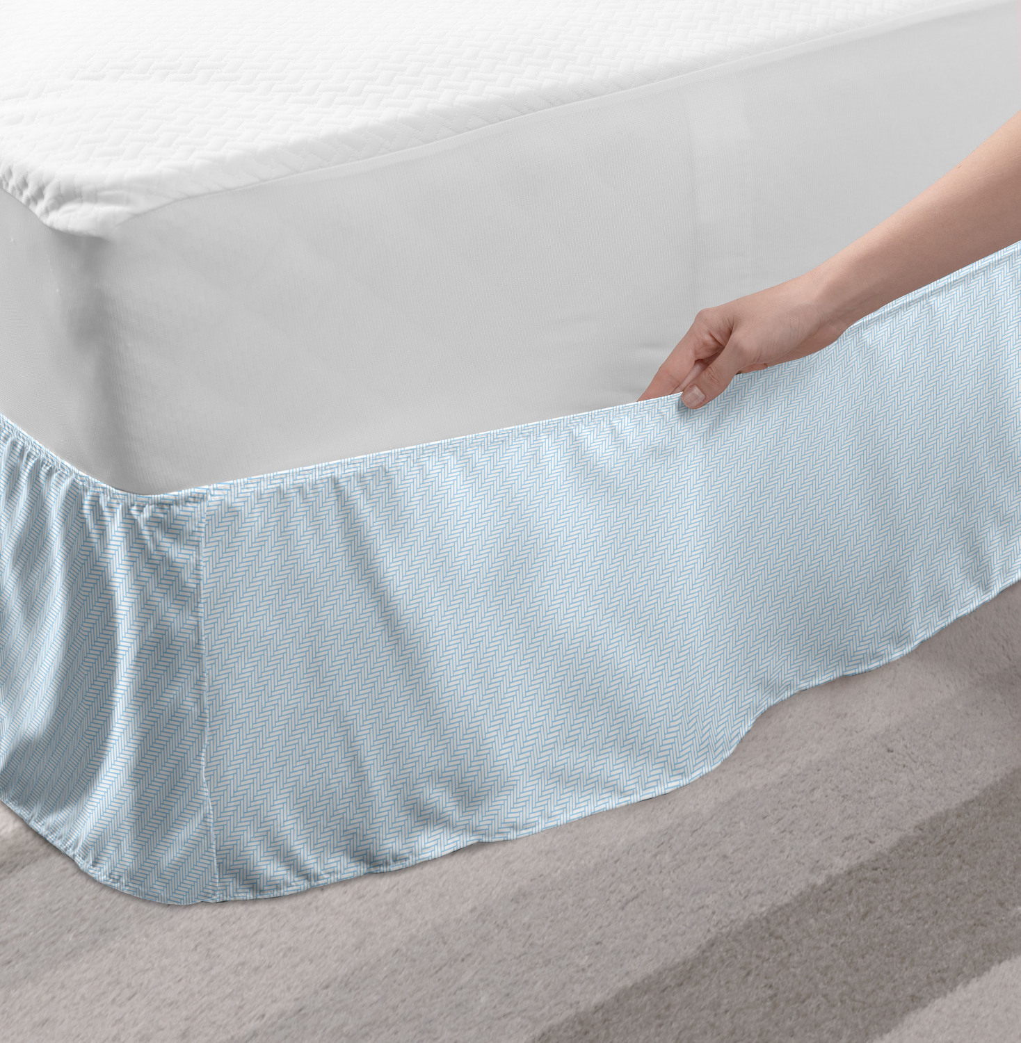 Ambesonne Abstract Layout Bedskirt Elastic Wrap Around Skirt Gathered Design - Picture 132 of 168