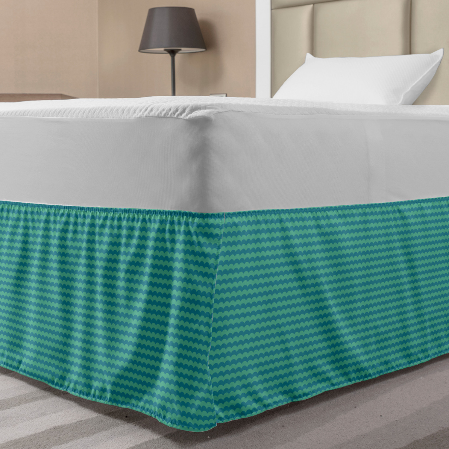 Ambesonne Abstract Layout Bedskirt Elastic Wrap Around Skirt Gathered Design - Picture 10 of 168