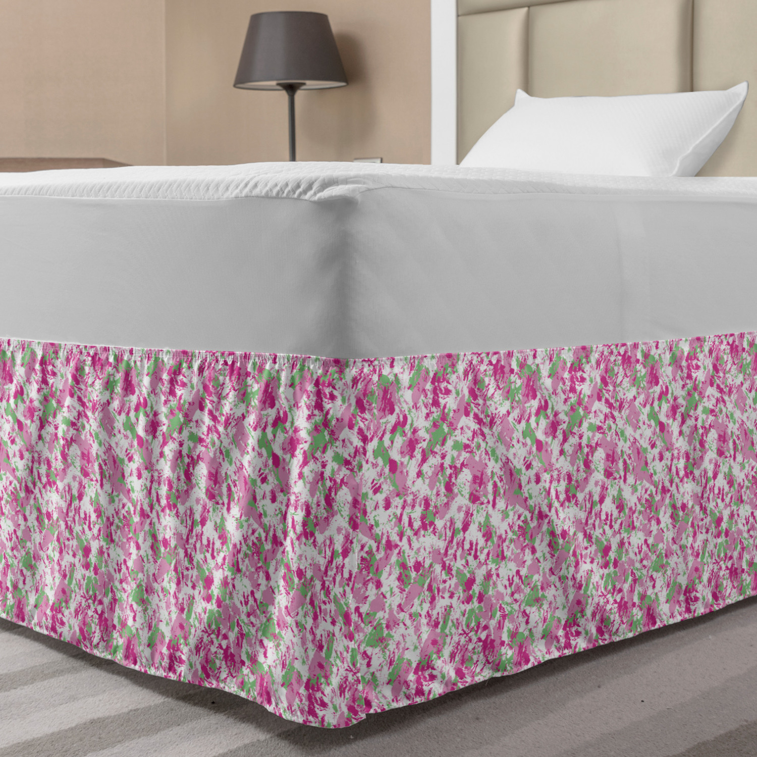 Ambesonne Abstract Layout Bedskirt Elastic Wrap Around Skirt Gathered Design - Picture 4 of 168