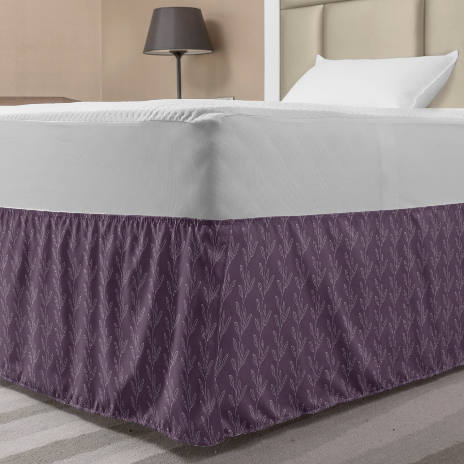 Ambesonne Abstract Layout Bedskirt Elastic Wrap Around Skirt Gathered Design - Picture 85 of 168