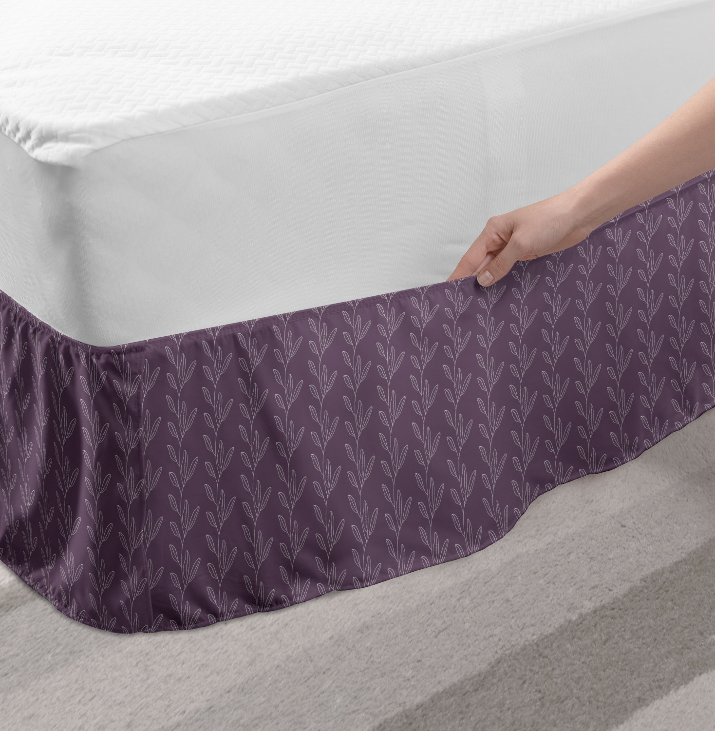 Ambesonne Abstract Layout Bedskirt Elastic Wrap Around Skirt Gathered Design - Picture 87 of 168