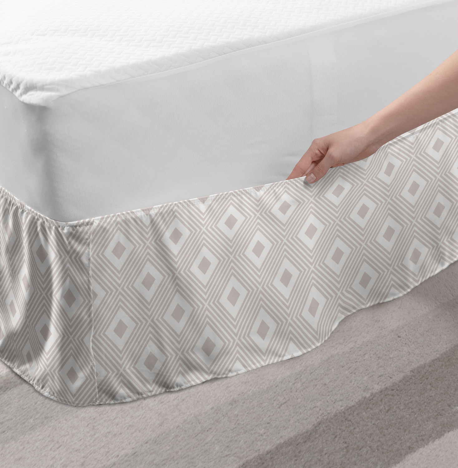 Ambesonne Abstract Layout Bedskirt Elastic Wrap Around Skirt Gathered Design - Picture 36 of 168