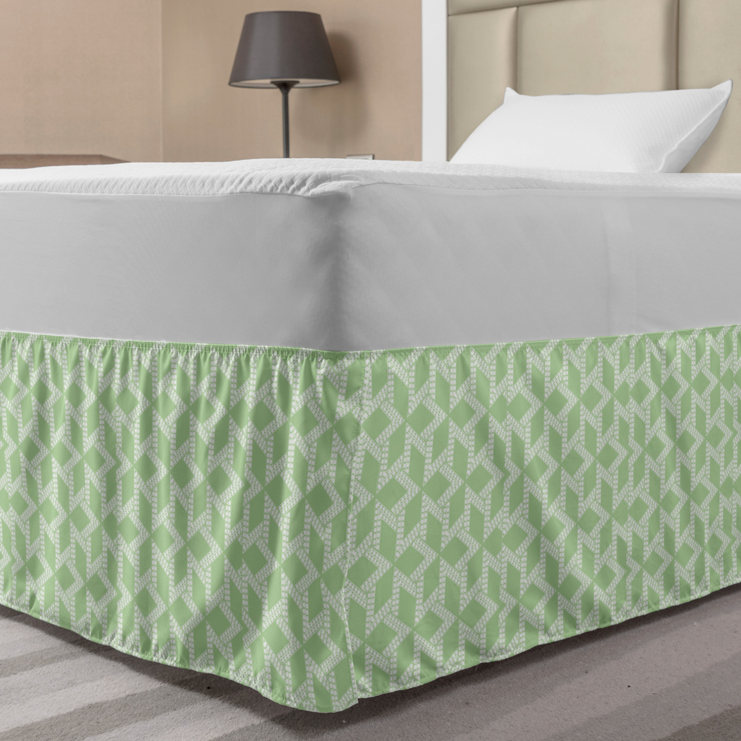 Ambesonne Abstract Layout Bedskirt Elastic Wrap Around Skirt Gathered Design - Picture 52 of 168