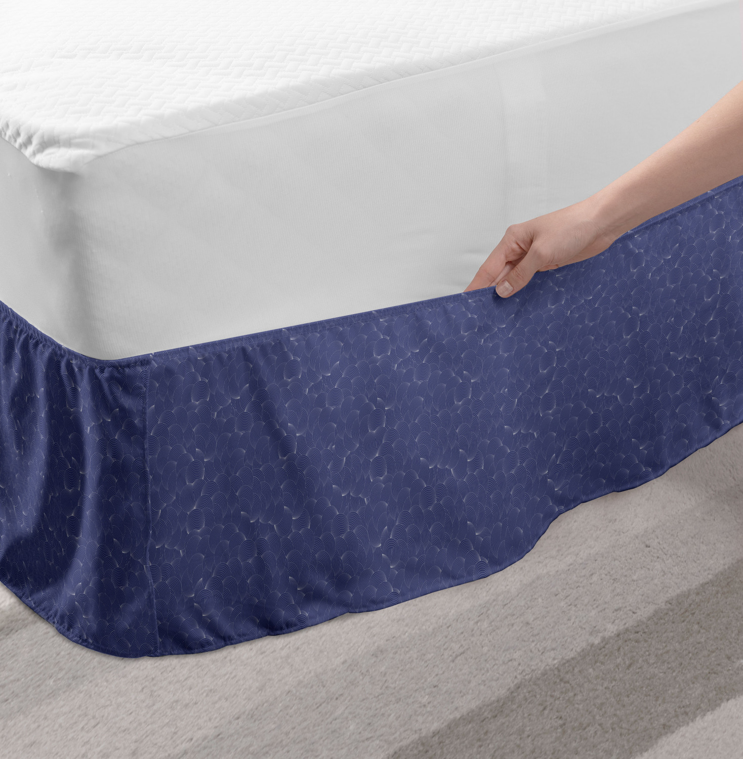 Ambesonne Abstract Layout Bedskirt Elastic Wrap Around Skirt Gathered Design - Picture 69 of 168