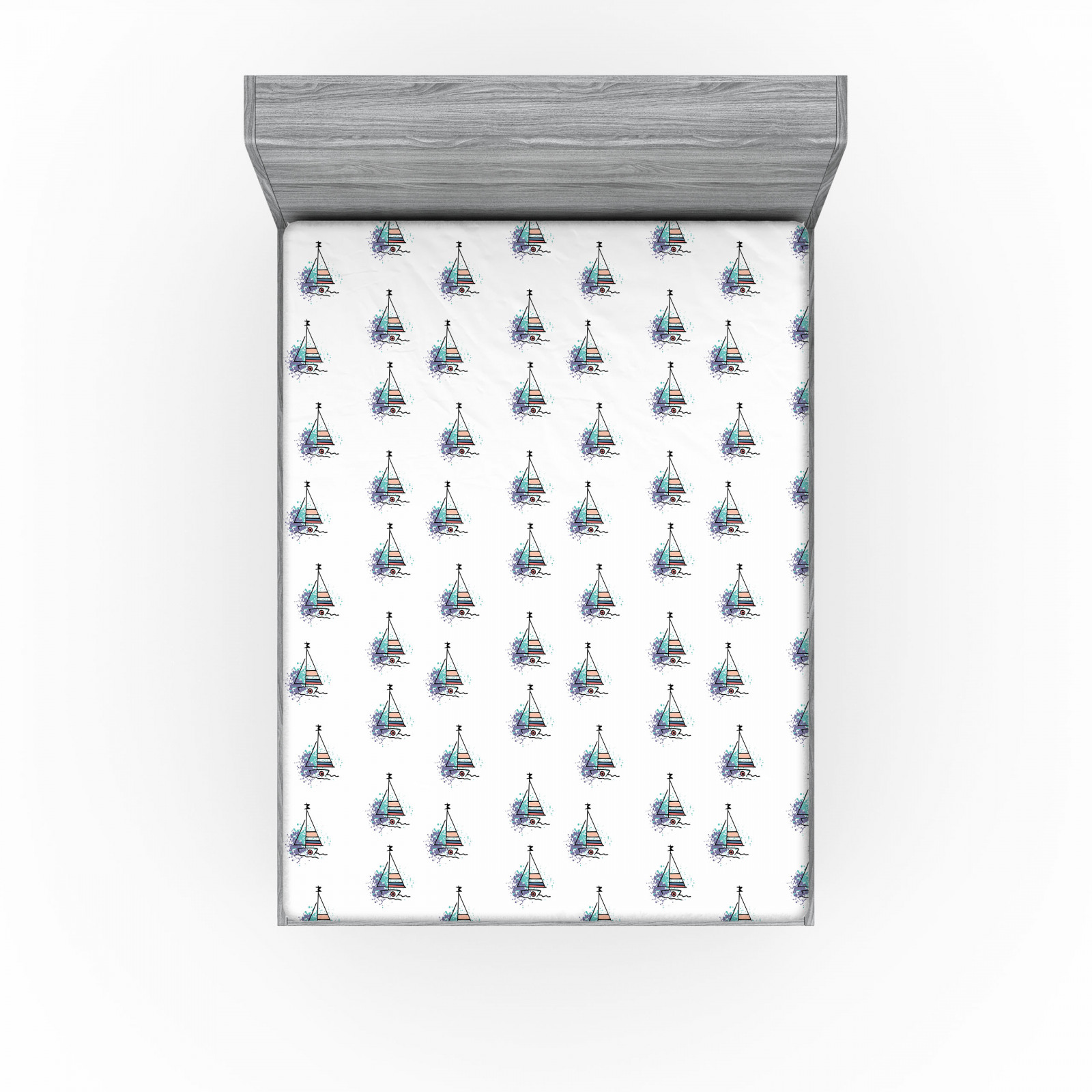 Boat Fitted Sheet Sailboats Nautical Theme Art eBay