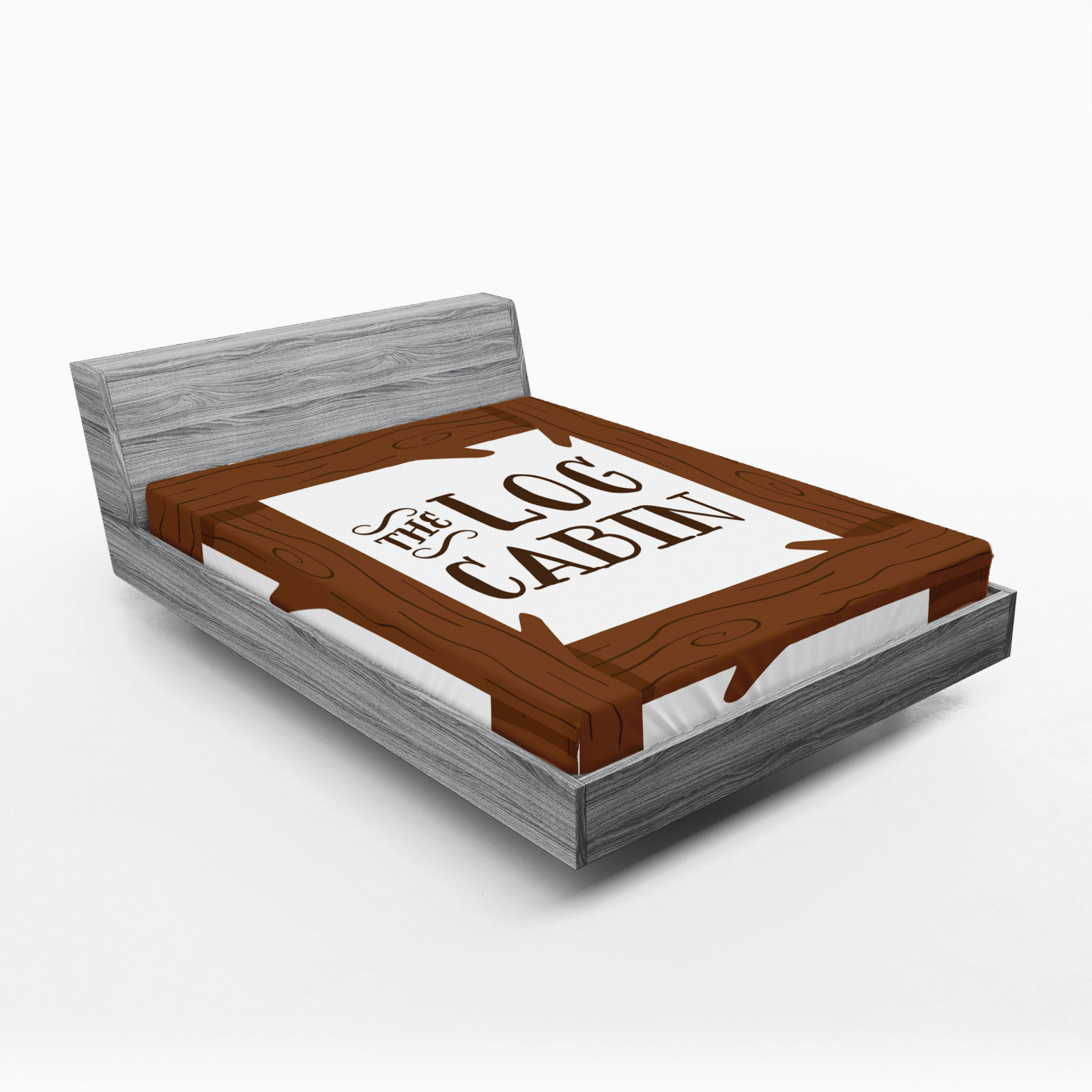 Log Cabin Fitted Sheet Wooden Square Frame Art