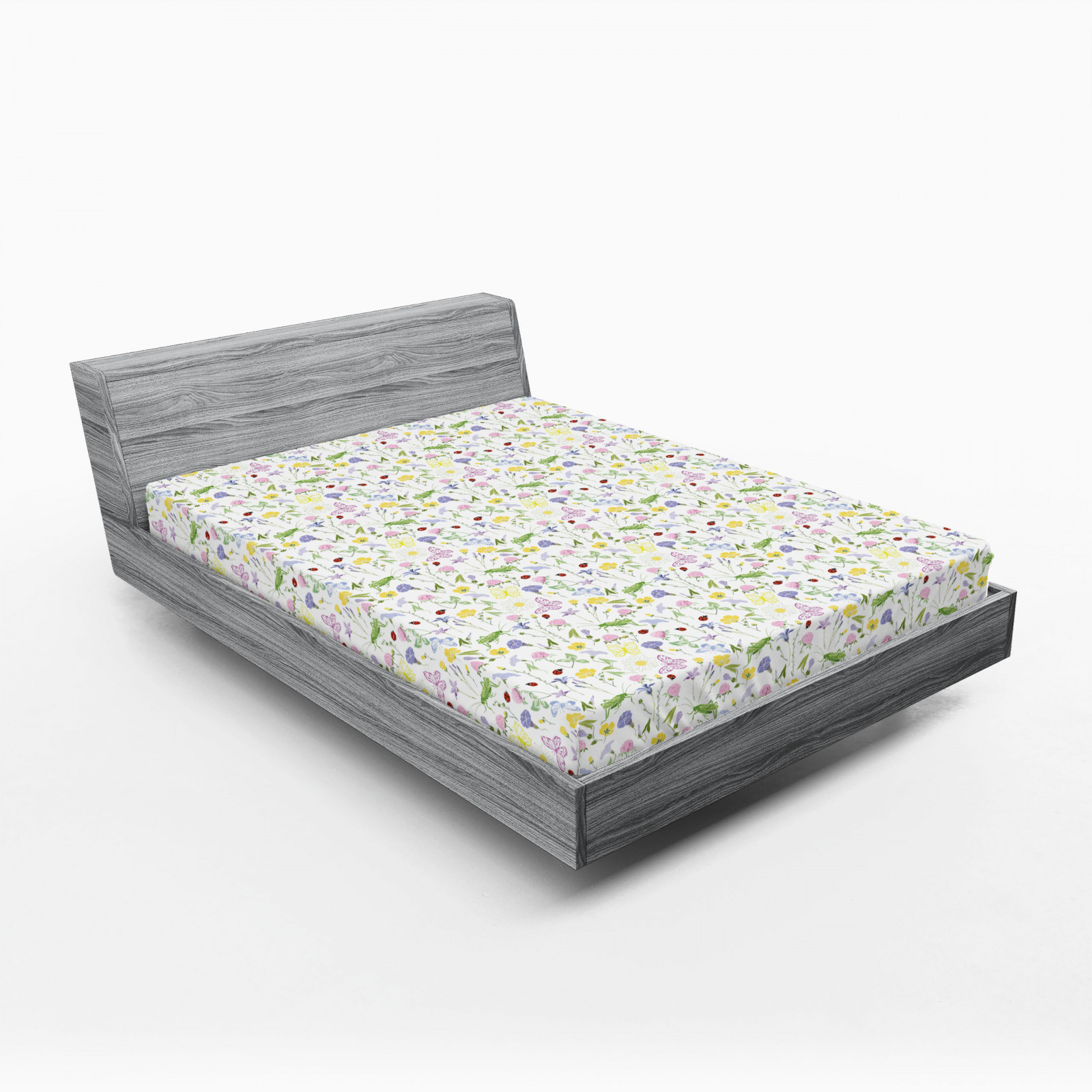 Ladybug Fitted Sheet Butterfly and Flowers