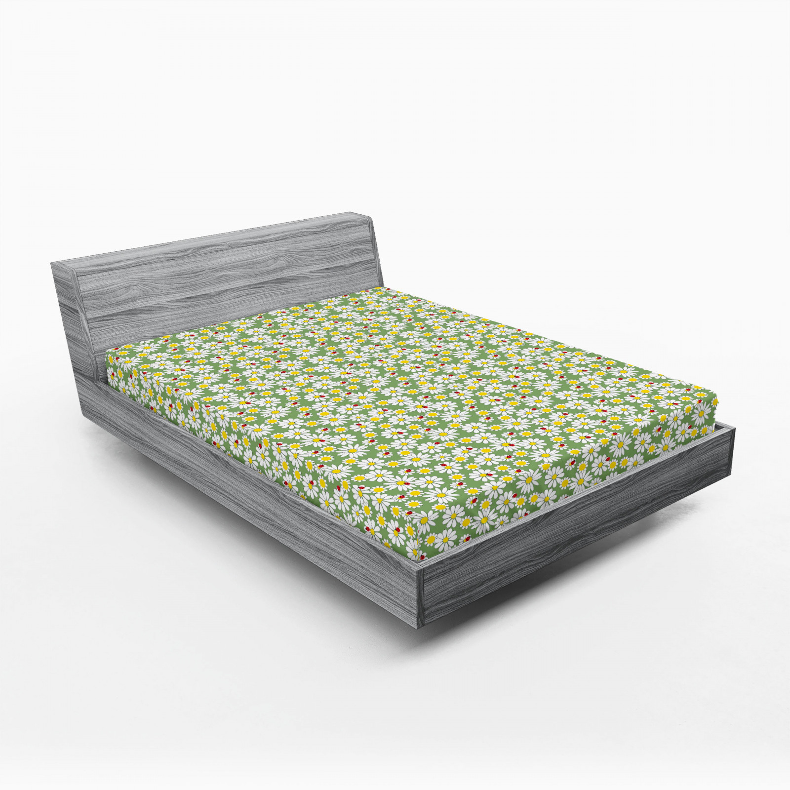 Ladybug Fitted Sheet Daisy Floral Garden