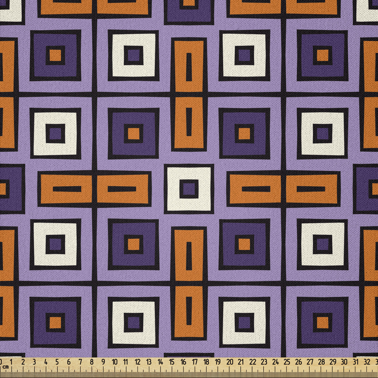 Geometrisch Microfaser Stoff als Meterware Retro 70er Jahre Abstrakte Kunst