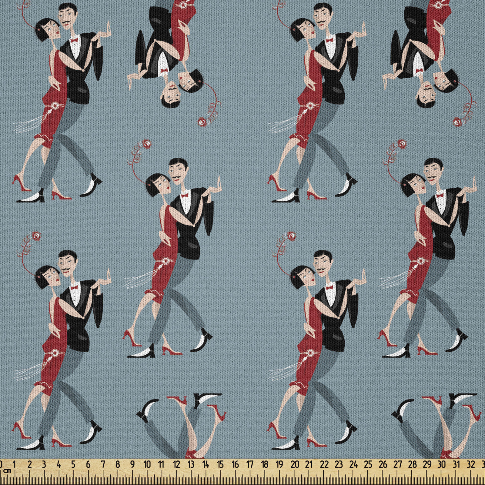 Romantisch Microfaser Stoff als Meterware Paar tanzt Tango Liebe
