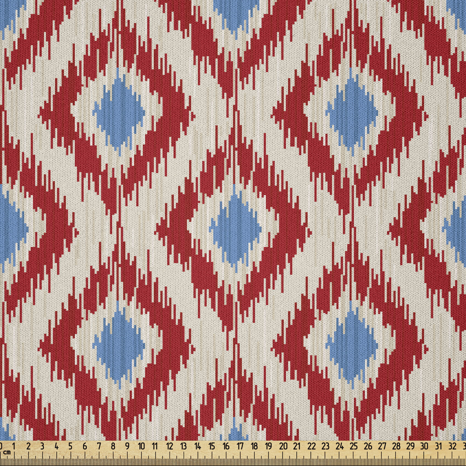 Ikat Microfaser Stoff als Meterware Traditionelle Diamant Linie