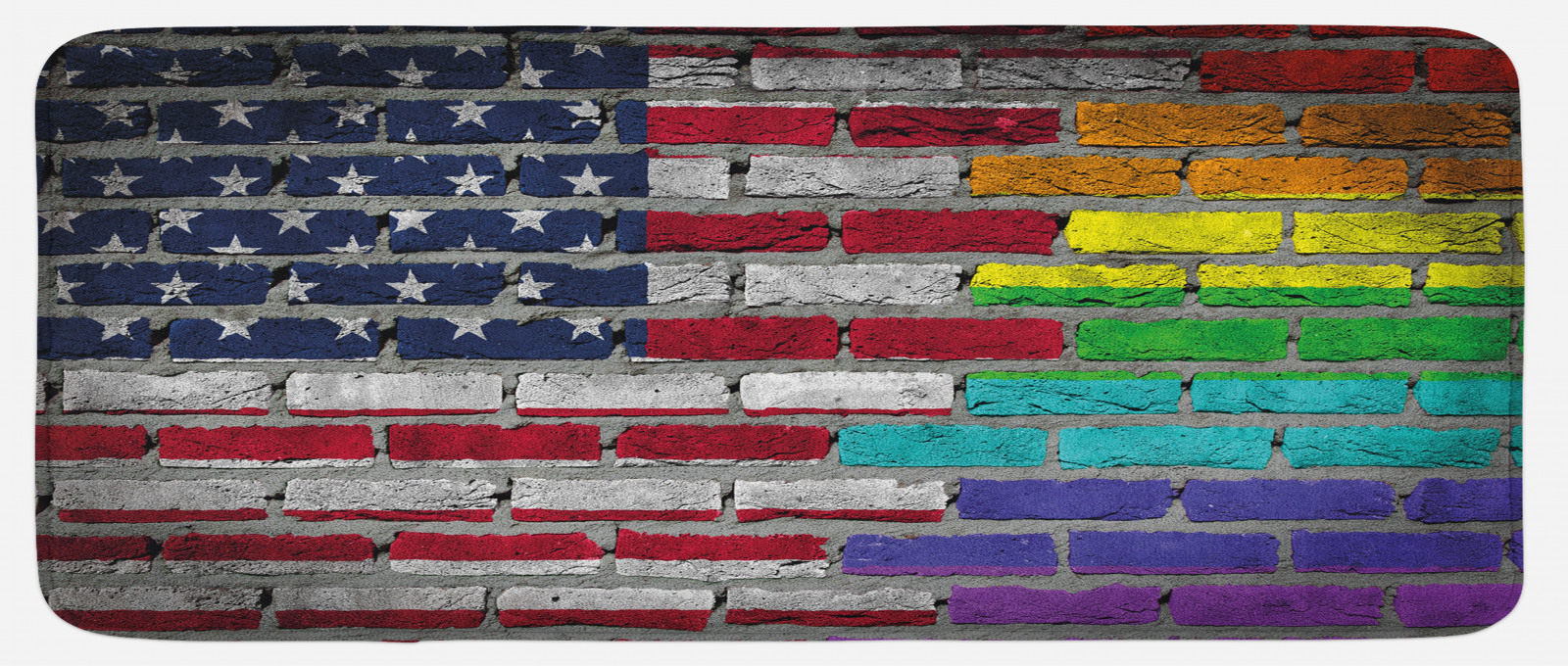 Amerikanische Flagge Küchenmatte Backsteinmauer-Stolz