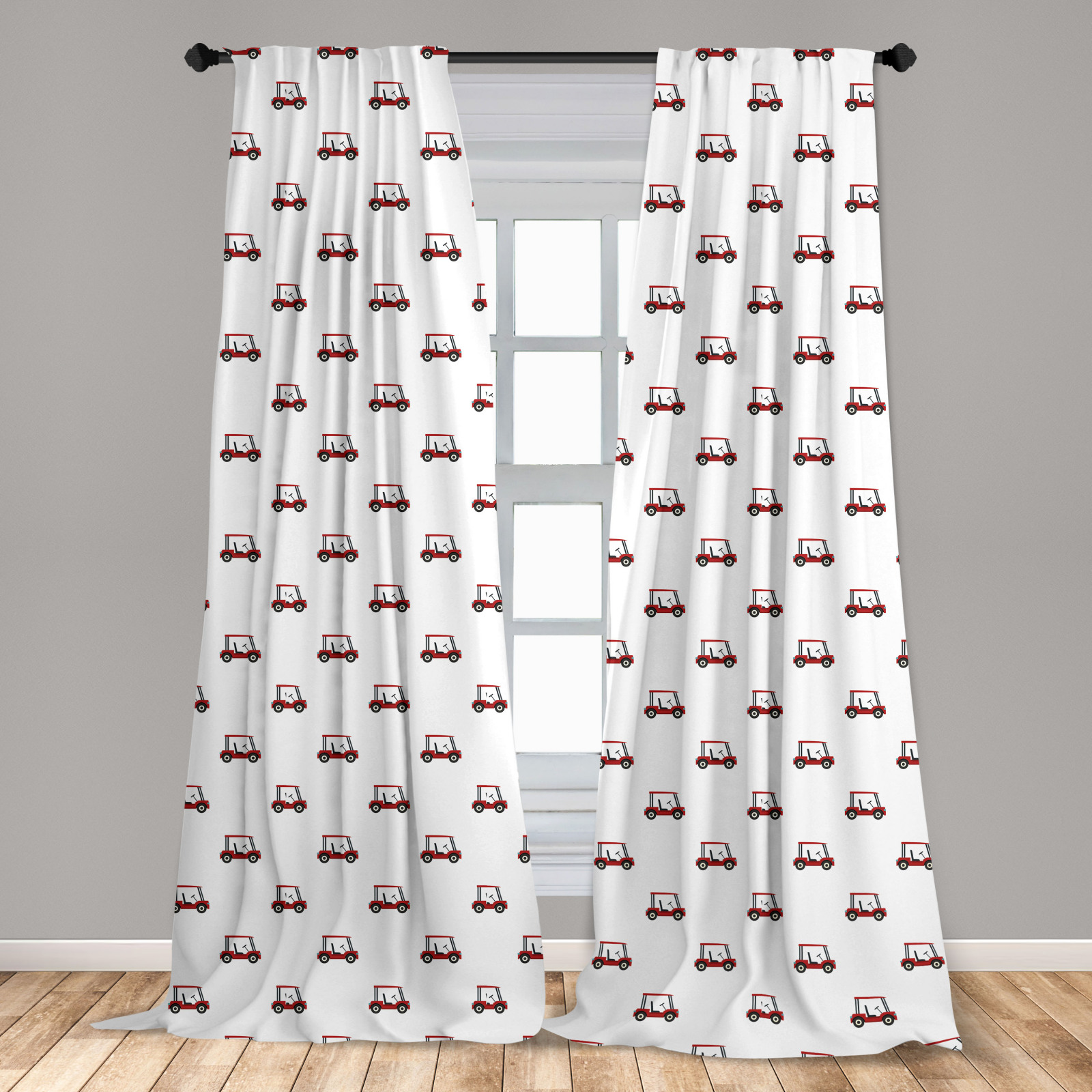 Golf Curtains 2 Panel Set Carts Pattern Golfing Stroke eBay