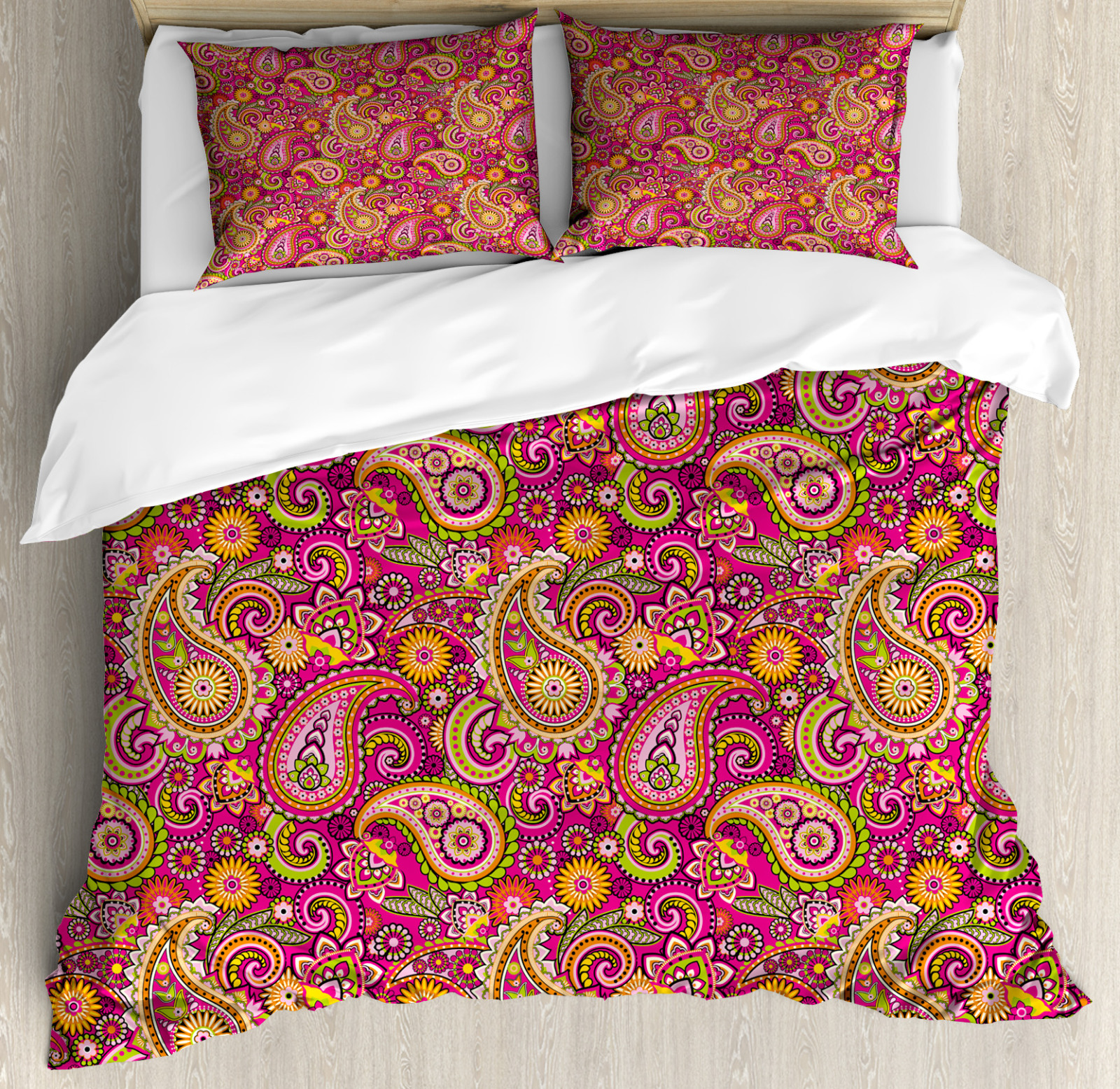 Paisley Duvet Cover Set Vivid Flowers 