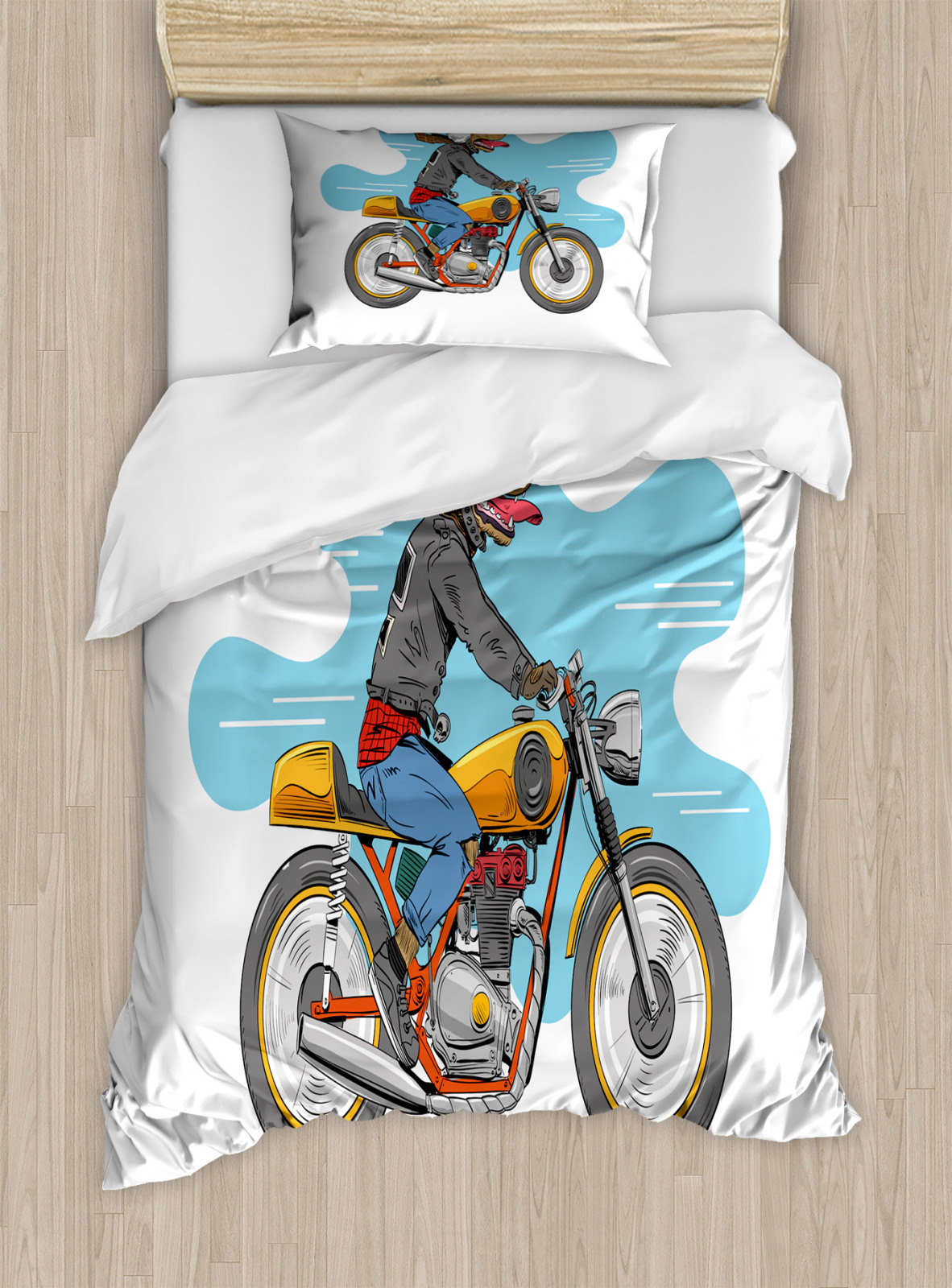 Motorrad Bettwäsche Set CartoonSpaßHund eBay