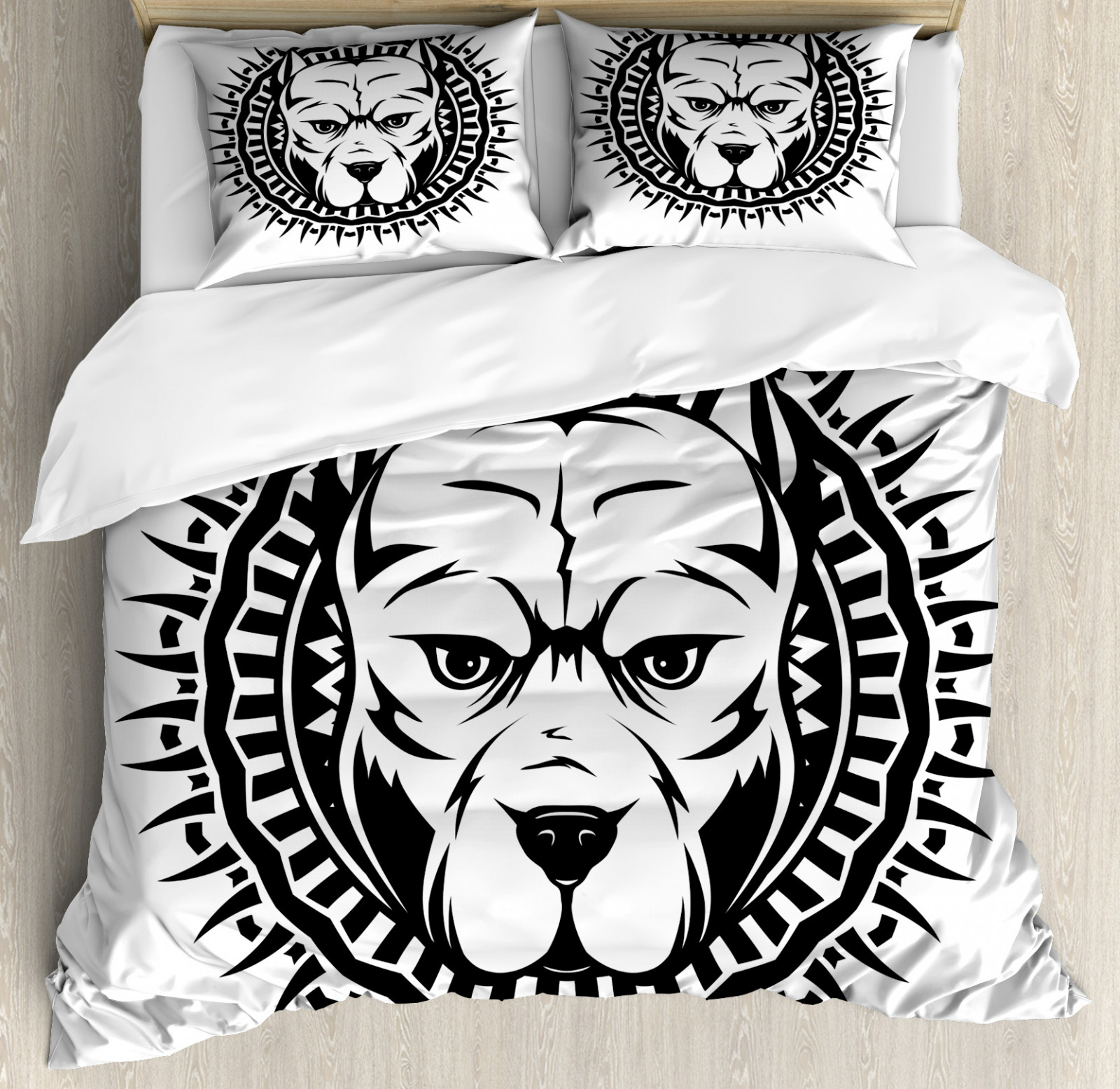 Pitbull Duvet Cover Set Aggressive Fighting Dog eBay