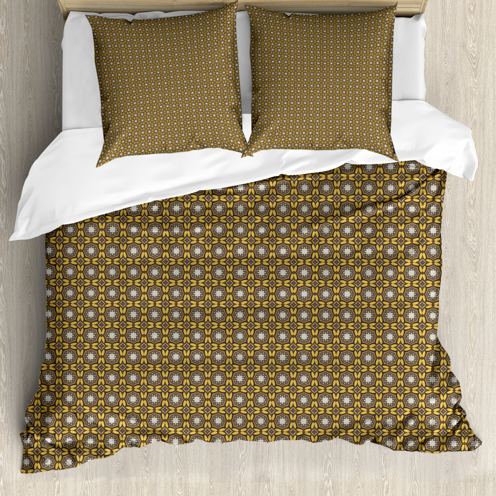 Abstract Duvet Cover Earth Tones Antique Motifs