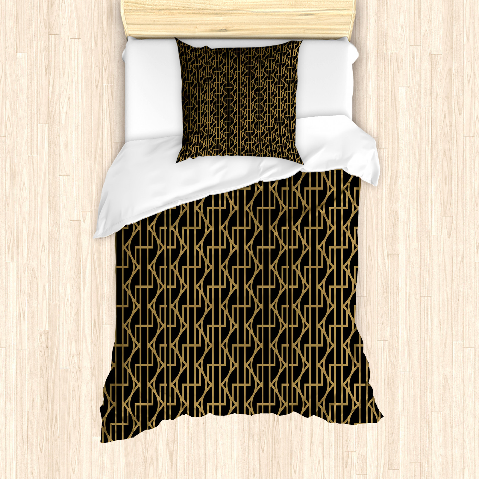 Trellis Duvet Cover Zigzags Streaks Graphic