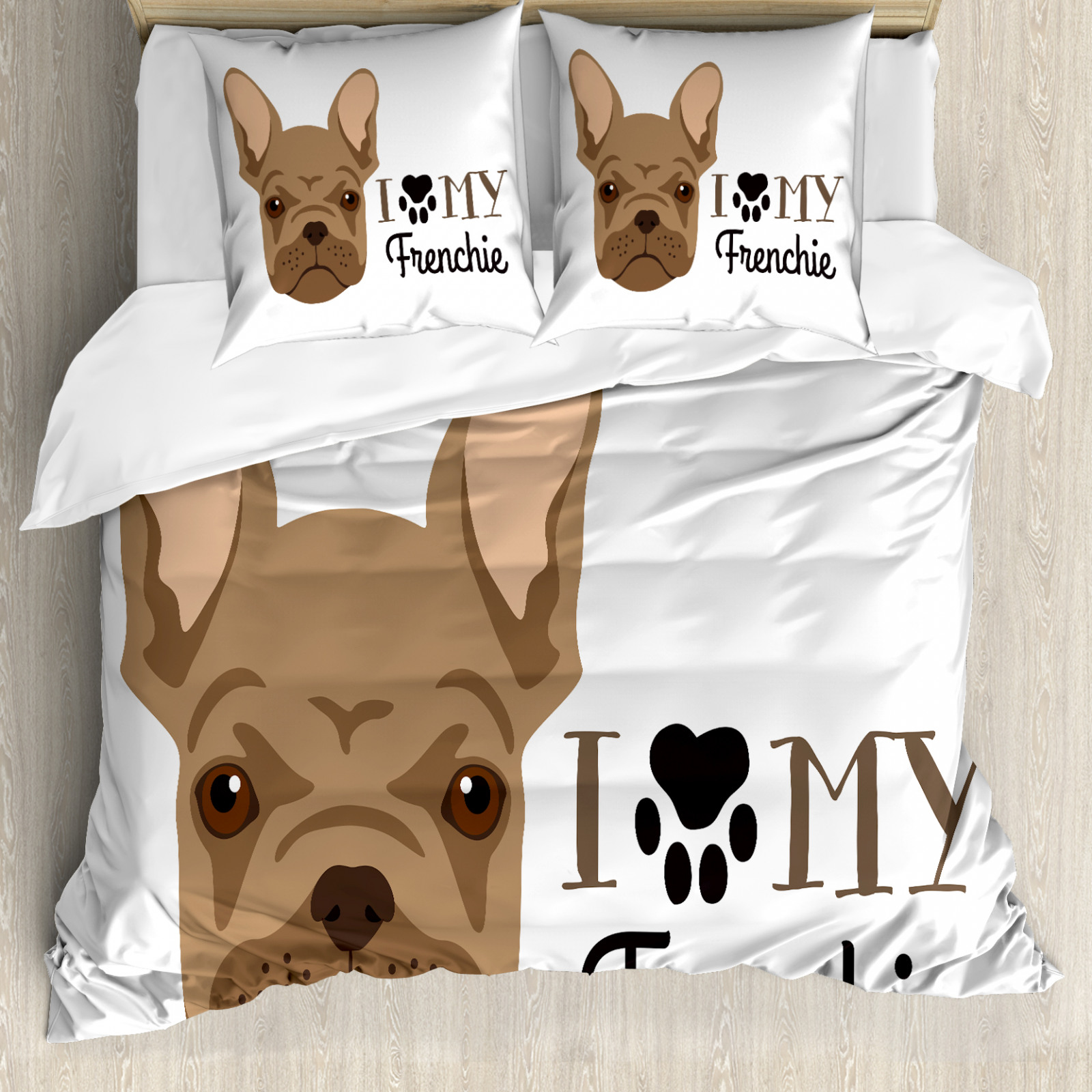 Bulldog Duvet Cover I Love My Frenchie Portrait eBay