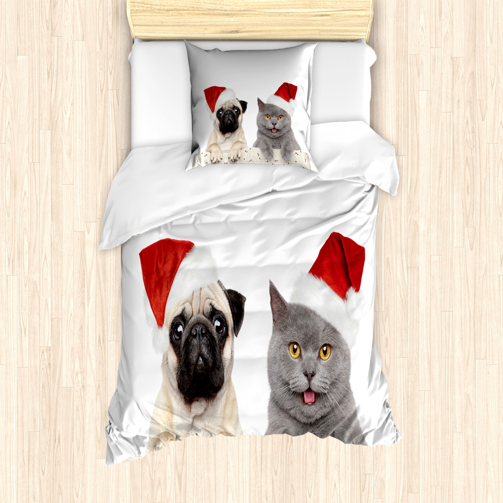 Pug Duvet Cover Christmas Themed Dog Photo eBay