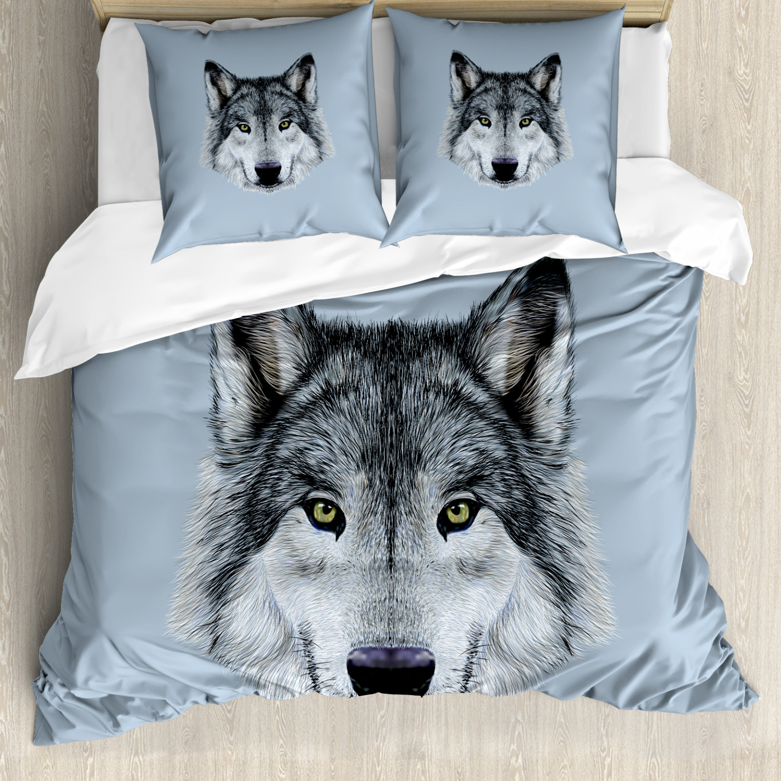 Loup Housse De Couette Expression Canine Detaillee Ebay