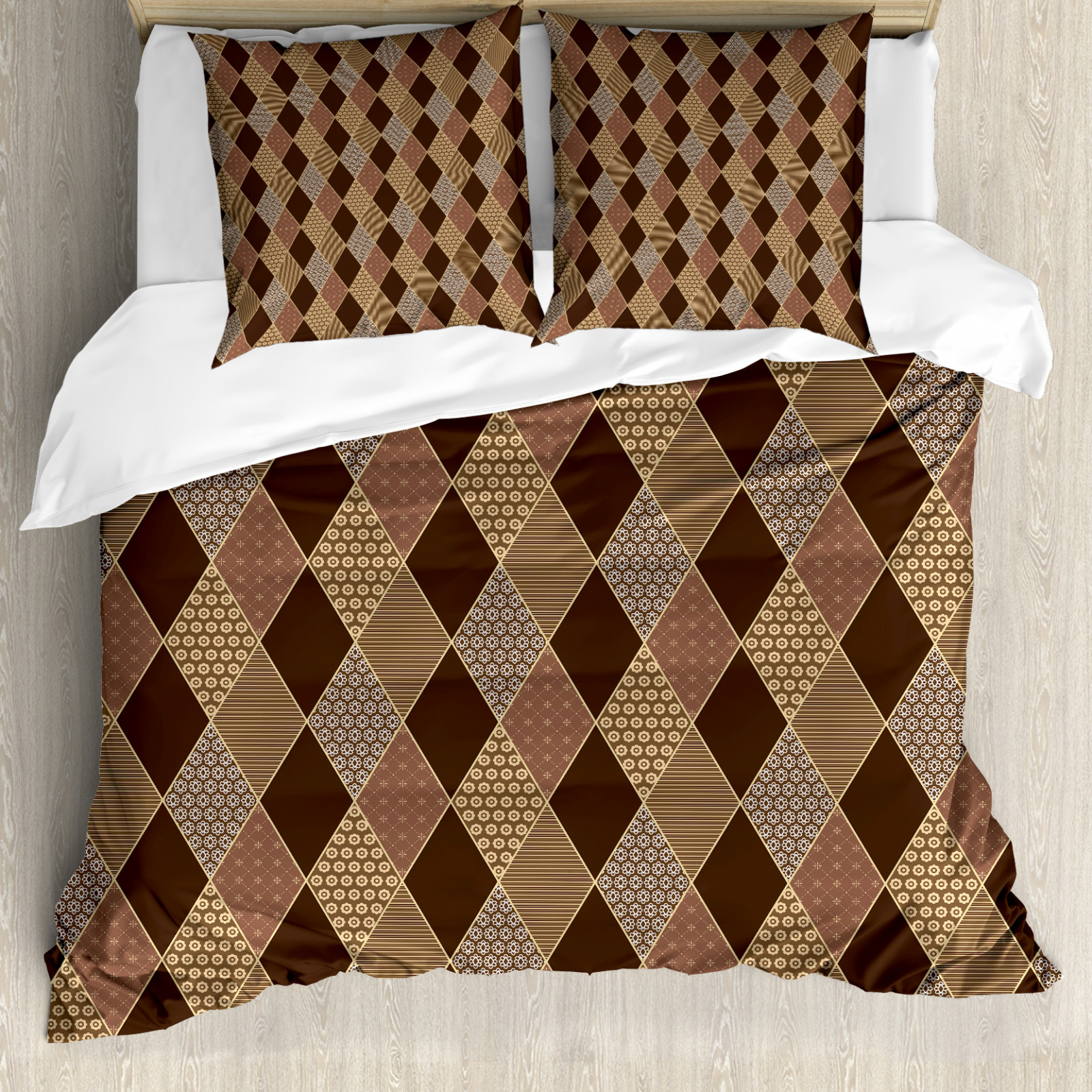 Earth Tones Duvet Cover Lozenge Pattern