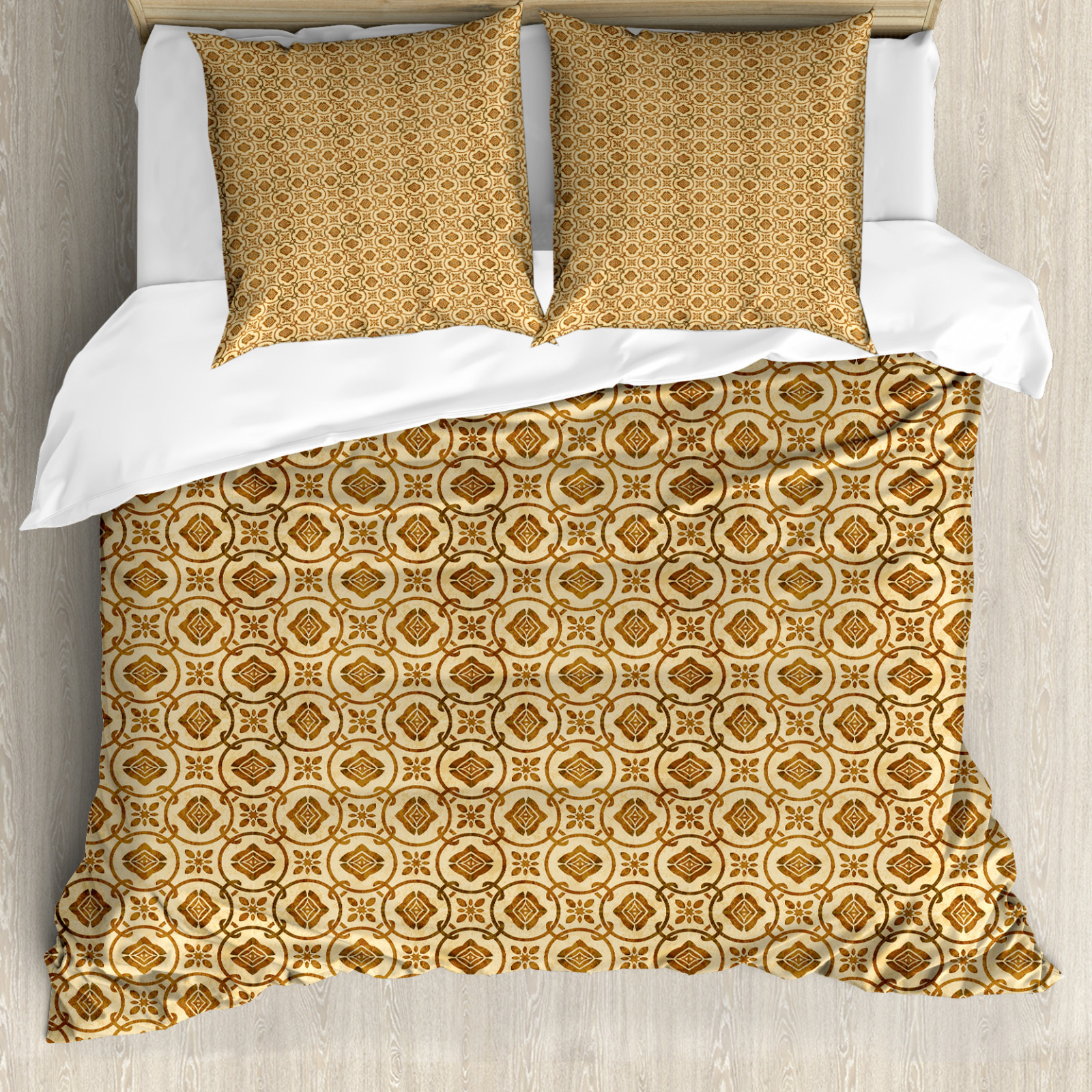 Earth Tone Duvet Cover Floral Vintage Chain