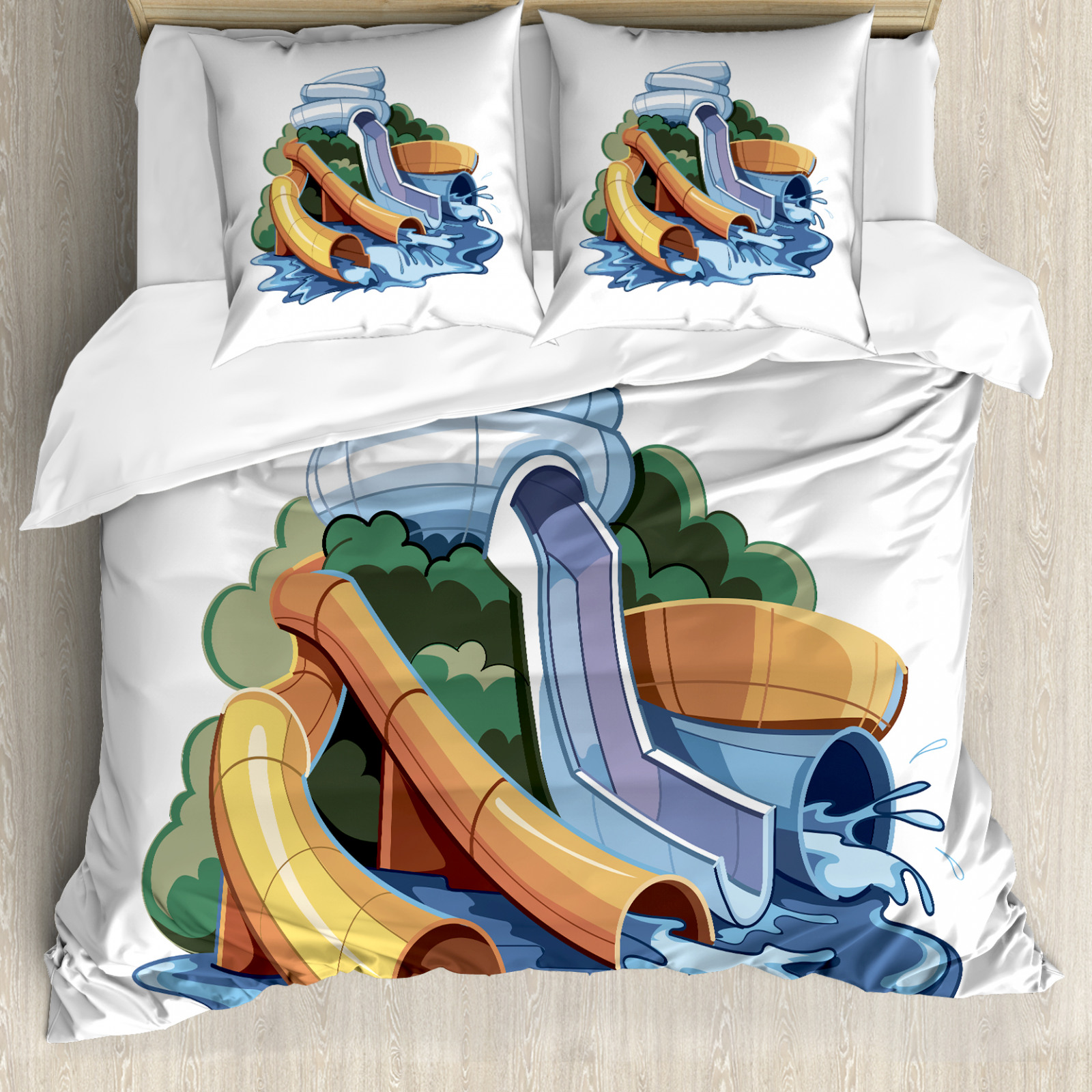 Pool Party Duvet Cover Aqua Park Water Slides