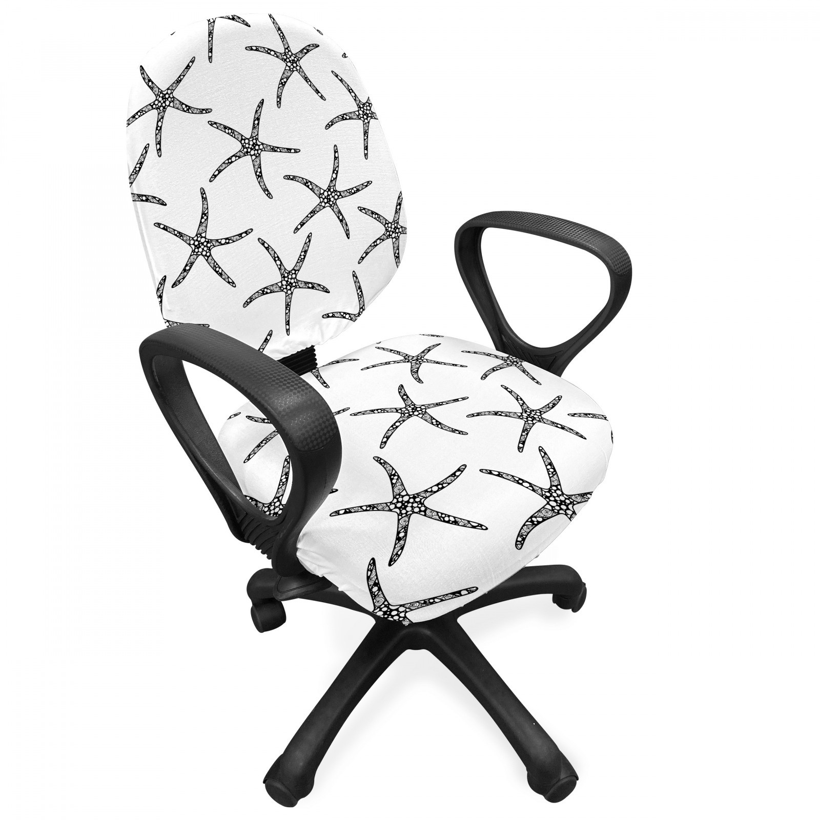 Zentangle Office Chair Slipcover Marine Design of Starfish