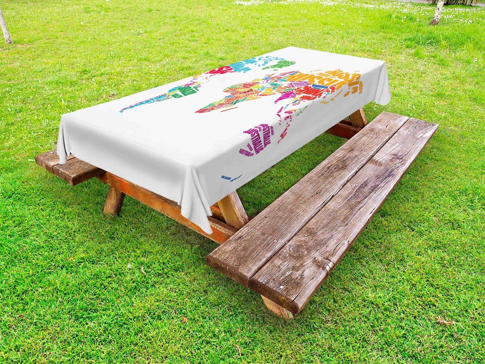 Weltkarte Outdoor Tischdecke Welt Europa Amerika Garten Stoff Digitaldruck - Bild 1 von 3