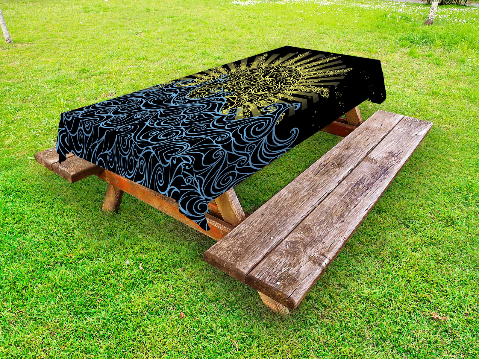 Sonne Outdoor Tischdecke Wellenförmige Ozean Sommer-Himmel-Motiv Wasserdicht - Bild 1 von 3