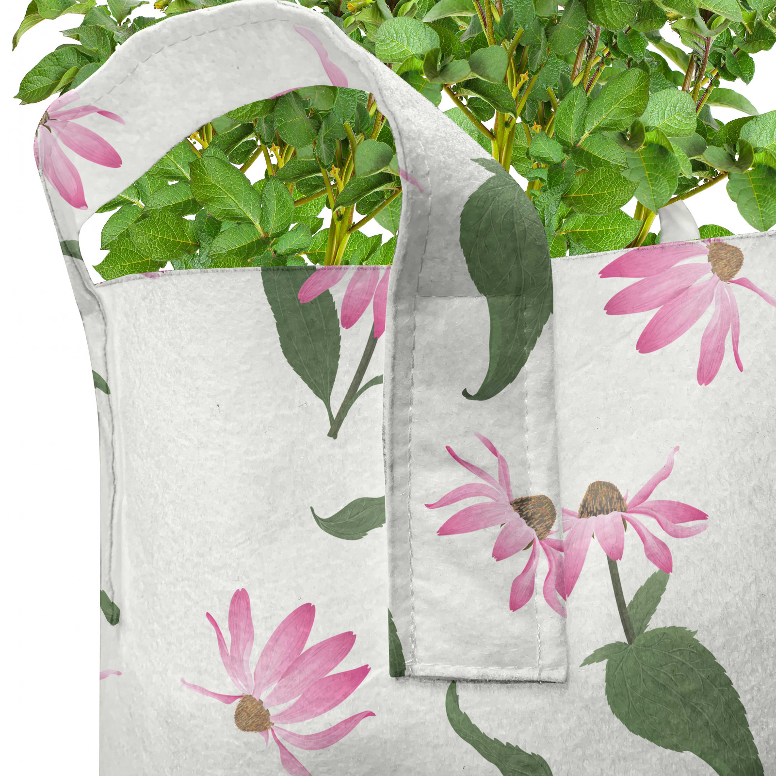 Sonnenhut 5er Set Stofftöpfe Stofftaschen Wiederholen von Blooms Leaves