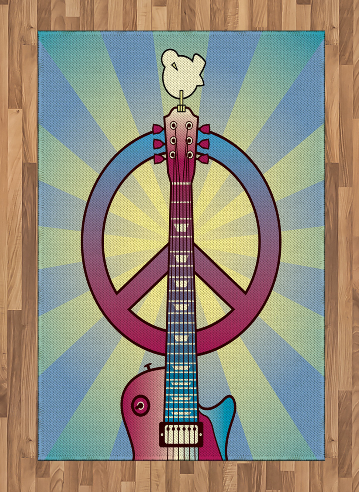 Hippie Teppich Woodstock Music Theme Digitaldruck Muster ...