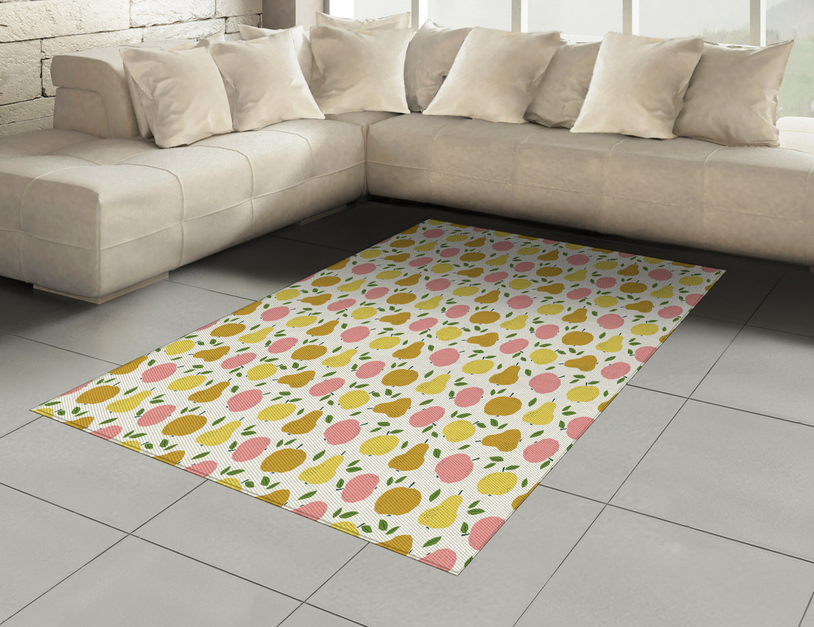 Apfel Teppich Realistische gesunder Snack Digitaldruck Muster Teppich 