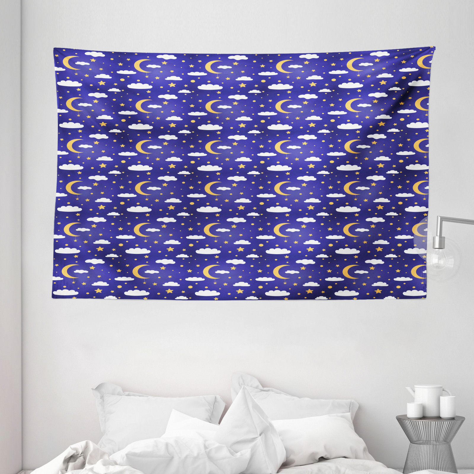 Cielo Tapiz de Pared Ancha Estrellas de la luna de los puntos y las