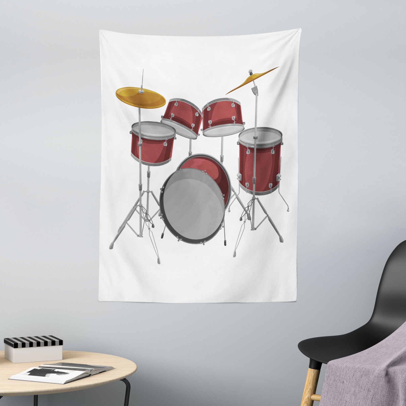 Schlagzeug Mikrofaser Wandteppich Bild von einer Drum-Kit-Szene - Bild 2 von 3