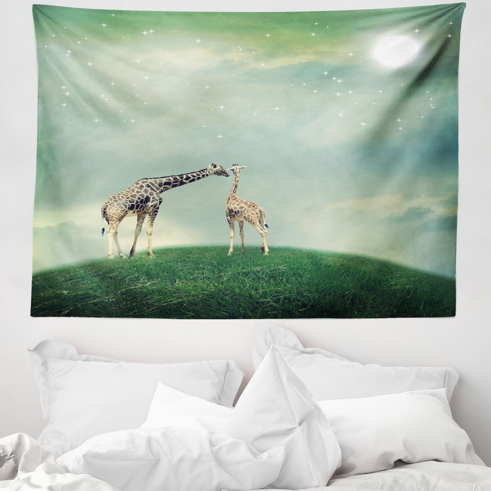Jirafa Tapiz de Pared Ancha de Microfibra El ambiente de cuento de hadas